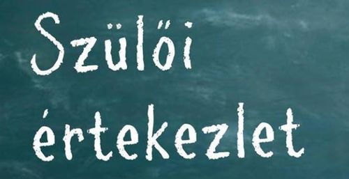 Szülői értekezlet